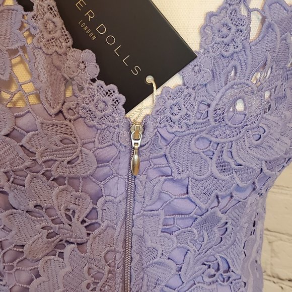 Paper Dolls Blue Cap Sleeves Dress Size 8 - Picture 6 of 8